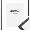Ramme Trendy Sort 40x50 cm - Passepartout Hvid 27,5x37 cm