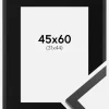 Ramme Trendy Sort 45x60 cm - Passepartout Sort 32x45 cm