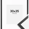 Ramme Trendy Sort 30x35 cm - Passepartout Hvid 20x24 cm