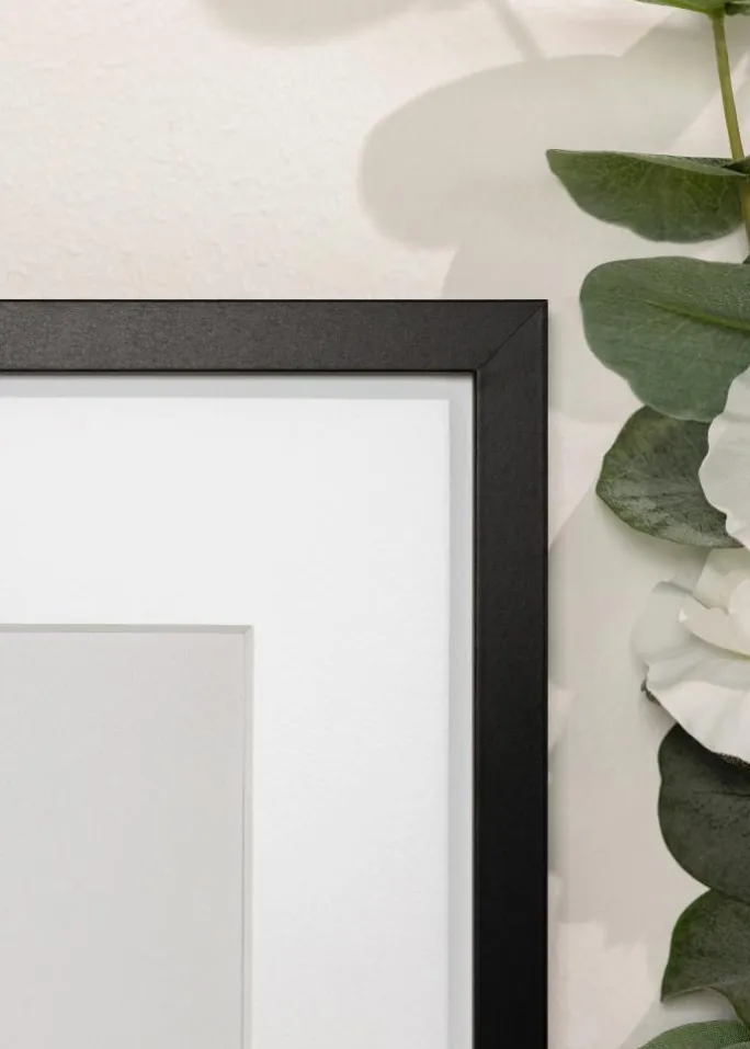 Ramme Trendy Sort 50x70 cm - Passepartout Hvid 42x59,4 cm (A2)