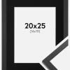 Ramme Trendy Sort 20x25 cm - Passepartout Sort 15x20 cm