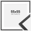 Ramme Trendy Sort 55x55 cm - Passepartout Hvid 18x18 inches