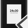 Ramme Trendy Sort 24x30 cm - Passepartout Sort 6x8 inches