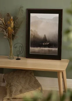 Ramme Trendy Valnød 40x60 cm - Passepartout Sort 32,9x48,3 cm (A3+)