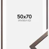 Ramme Trendy Valnød 50x70 cm - Passepartout Hvid 42x59,4 cm (A2)