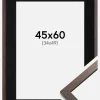 Ramme Trendy Valnød 45x60 cm - Passepartout Sort 35x50 cm
