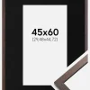 Ramme Trendy Valnød 45x60 cm - Passepartout Sort 12x18 inches