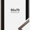 Ramme Trendy Valnød 50x70 cm - Passepartout Sort 16x24 inches