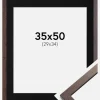Ramme Trendy Valnød 35x50 cm - Passepartout Sort 30x35 cm
