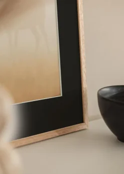 Ramme Tynd Eg 30x30 cm - Passepartout Sort 20x20 cm