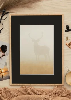 Ramme Tynd Eg 40x50 cm - Passepartout Sort 27x35 cm