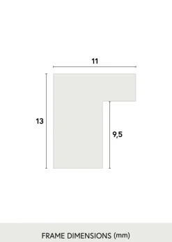 Ramme Tynd Eg 20x30 cm - Passepartout Hvid 10x20 cm
