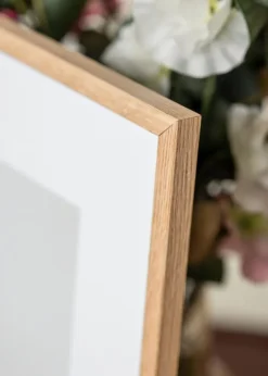 Ramme Tynd Eg 30x40 cm - Passepartout Hvid 8x12 inches
