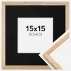 Ramme Tynd Eg 15x15 cm - Passepartout Sort 9x9 cm