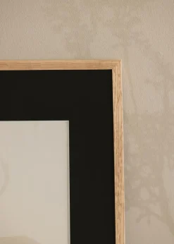 Ramme Tynd Eg 24x30 cm - Passepartout Sort 18x24 cm