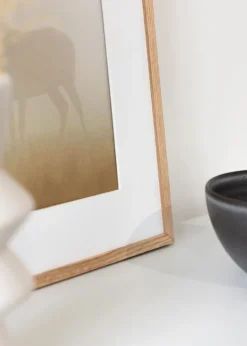 Ramme Tynd Eg 35x50 cm - Passepartout Hvid 11x17 inches