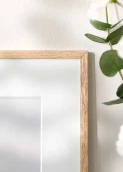 Ramme Tynd Eg 40x50 cm - Passepartout Hvid 28x35 cm