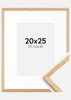 Ramme Tynd Eg 20x25 cm - Passepartout Hvid 5x7 inches