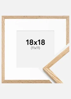 Ramme Tynd Eg 18x18 cm - Passepartout Hvid 12x12 cm