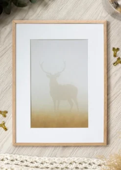 Ramme Tynd Eg 32x32 cm - Passepartout Hvid 9x9 inches