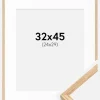 Ramme Tyndt Egetræ 32x45 cm - Passepartout Hvid 25x30 cm
