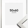 Ramme Uppsala Sølv 50x60 cm - Passepartout Hvid 37x46 cm
