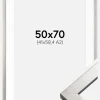 Ramme Uppsala Sølv 50x70 cm - Passepartout Hvid 42x59,4 cm (A2)