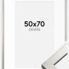 Ramme Uppsala Sølv 50x70 cm - Passepartout Hvid 33x56 cm