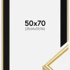 Ramme Victoria Guld 50x70 cm - Passepartout Sort 16x24 inches
