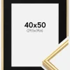 Ramme Victoria Guld 40x50 cm - Passepartout Sort 12x16 inches