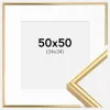 Ramme Victoria Guld 50x50 cm - Passepartout Hvid 35x35 cm