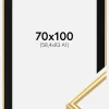 Ramme Victoria Guld 70x100 cm - Passepartout Sort 59,4x84 cm (A1)