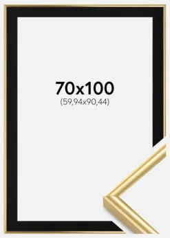 Ramme Victoria Guld 70x100 cm - Passepartout Sort 24x36 inches