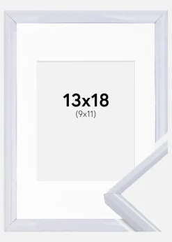 Ramme Victoria Hvid 13x18 cm - Passepartout Hvid 10x12 cm