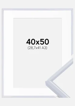 Ramme Victoria Hvid 40x50 cm - Passepartout Hvid 29,7x42 cm (A3)