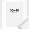 Ramme Victoria Hvid 30x40 cm - Passepartout Hvid 20x30 cm