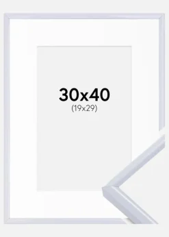Ramme Victoria Hvid 30x40 cm - Passepartout Hvid 20x30 cm