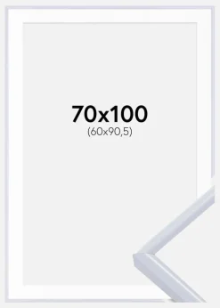 Ramme Victoria Hvid 70x100 cm - Passepartout Hvid 61x91,5 cm
