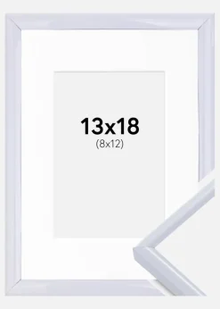 Ramme Victoria Hvid 13x18 cm - Passepartout Hvid 9x13 cm