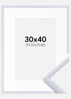 Ramme Victoria Hvid 30x40 cm - Passepartout Hvid 8x12 inches