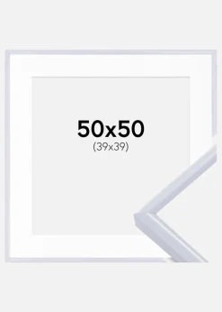 Ramme Victoria Hvid 50x50 cm - Passepartout Hvid 40x40 cm