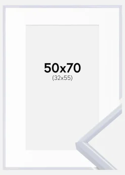 Ramme Victoria Hvid 50x70 cm - Passepartout Hvid 33x56 cm