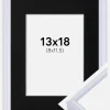 Ramme Victoria Hvid 13x18 cm - Passepartout Sort 9x12 cm