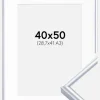 Ramme Victoria Sølv 40x50 cm - Passepartout Hvid 29,7x42 cm (A3)