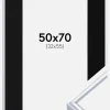 Ramme Victoria Sølv 50x70 cm - Passepartout Sort 33x56 cm
