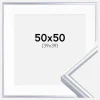 Ramme Victoria Sølv 50x50 cm - Passepartout Hvid 40x40 cm