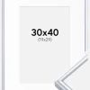 Ramme Victoria Sølv 30x40 cm - Passepartout Hvid 20x30 cm