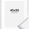 Ramme Victoria Sølv 40x50 cm - Passepartout Hvid 12x16 inches