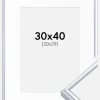 Ramme Victoria Sølv 30x40 cm - Passepartout Hvid 21x30 cm