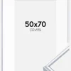 Ramme Victoria Sølv 50x70 cm - Passepartout Hvid 33x56 cm